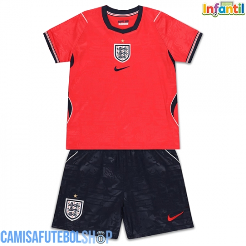Camisa de time de futebol Inglaterra Replicas 2º Equipamento Infantil Mundo 2026 Manga Curta (+ Calças curtas)